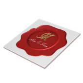 Carreau scellé monogramme mariage (Côté)