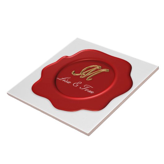 Carreau scellé monogramme mariage (Côté)