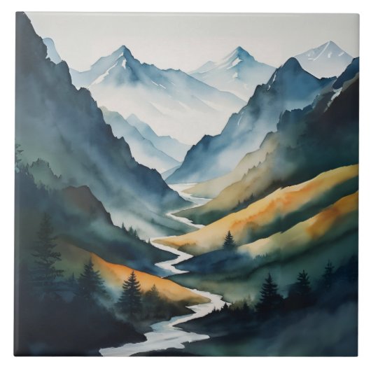 Carreau Scène Blue Tan Mountain (Devant)