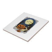 Carreau Scène de citrouille hantée Art vectoriel Halloween (Côté)