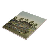 Carreau Scène de jardin, c.1820-40 (la semaine sur le (Côté)