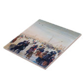 Carreau Scène De Patinage Sur Glace. Cadeau de Noël en bea (Côté)