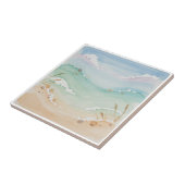 Carreau Scène de plage à l'aquarelle douce ID1207 (Côté)