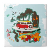 Carreau Scène De Plage Tropicale (Devant)