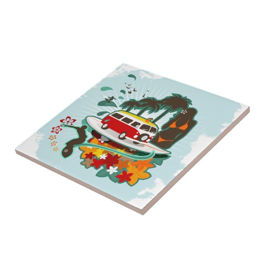 Carreau Scène De Plage Tropicale (Côté)