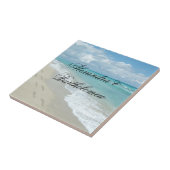 Carreau Scène de plage tropicale Keepsaké personnalisé (Côté)