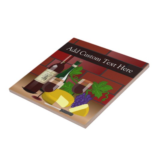 Carreau Scène De Table De Fromage De Vin (Côté)