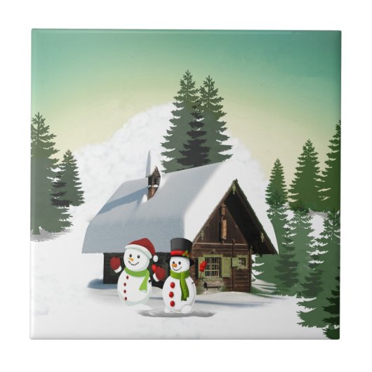 Carreau Scène des neiges de Noël (Devant)