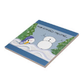 Carreau Scène drôle de bonhomme de neige (Côté)