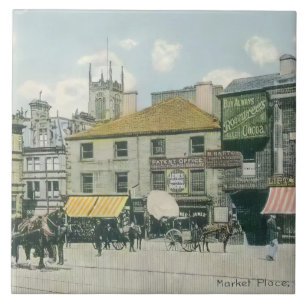 Carreau Scène du marché vintage - Marché Huddersfield