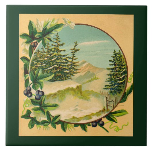 Carreau Scène rustique de montagne (Devant)