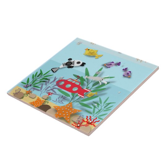 Carreau Scène sous-marine colorée (Côté)