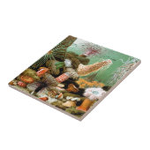 Carreau Scène sous-marine d'anémones marins (Côté)