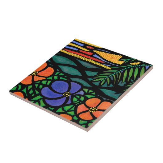 Carreau Scène tropicale de plage (Côté)