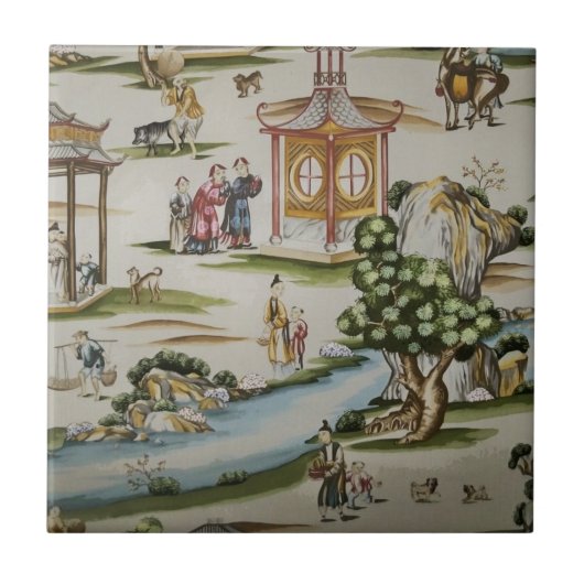 Carreau Scène vintage de la Chine Toile (Devant)