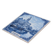Carreau Schiedam Delft Blue style ceramic tile (Côté)