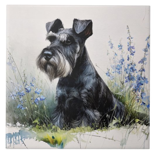 Carreau Schnauzer aquarelle (Devant)