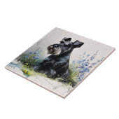 Carreau Schnauzer aquarelle (Côté)