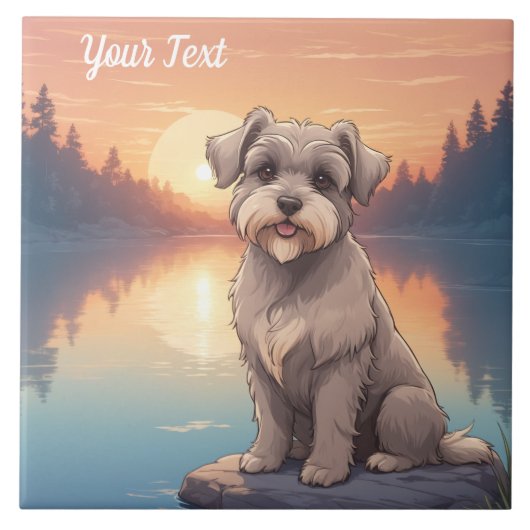 Carreau Schnauzer par lac (Devant)