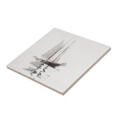 Carreau Schooner à deux mâts avec Dory par Winslow Homer (Côté)