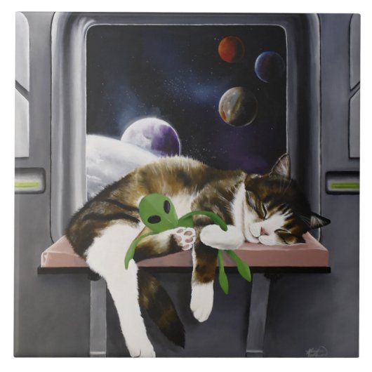 Carreau Sci-Fi Cute Chat (Devant)