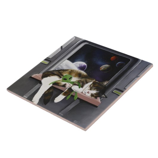 Carreau Sci-Fi Cute Chat (Côté)