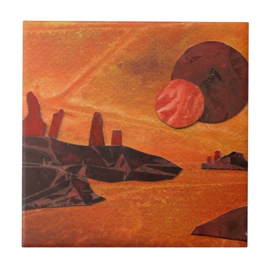 Carreau Sci-Fi "Mer de Feu" double lune mourir lave monde (Devant)