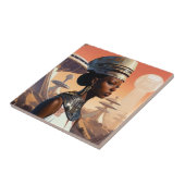 Carreau Science-fiction futuriste de la reine afrofuturist (Côté)