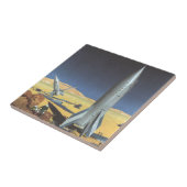 Carreau Science-fiction vintage Planète désertique avec ro (Côté)