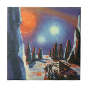 Carreau Science Fiction vintage Planète étrangère avec Ali