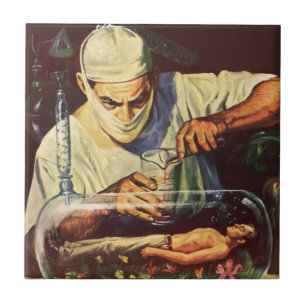 Carreau Science-fiction vintage, Scientifique fou en labor