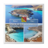 Carreau SCL027 ISOLA DEI CONIGLI, Mosaïque, Sicile, (Devant)