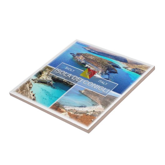 Carreau SCL027 ISOLA DEI CONIGLI, Mosaïque, Sicile, (Côté)