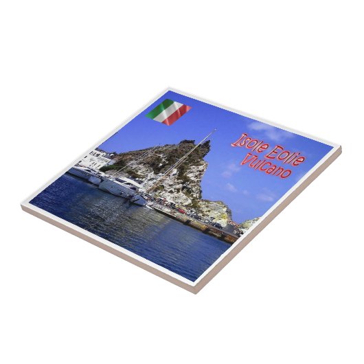 Carreau SCL035 ÎLES AEOLIENNES, Volcano, Sicile. (Côté)