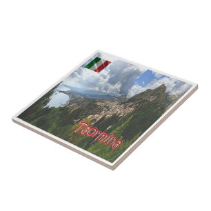 Carreau SCL066 TAORMINA, Vue aérienne, Sicile,