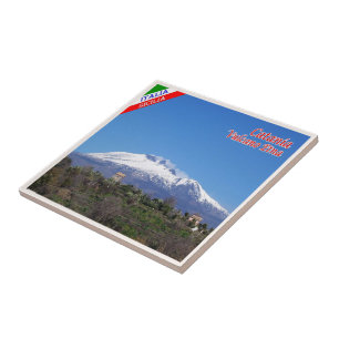 Carreau SCL088 CATANIE, Etna avec neige, Sicile,