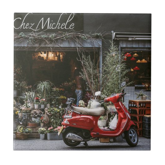 Carreau Scooter rouge vintage (Devant)