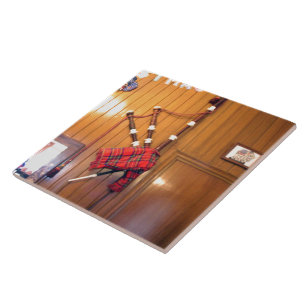 Carreau Scotland Bagpipe Tartan Plaid Instrument de musiqu