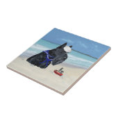 Carreau Scottie à la plage (Côté)