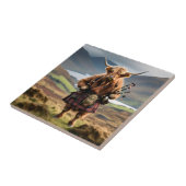 Carreau Scottish Highland Cow Bagpiper,  (Côté)