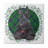 Carreau Scottish terrier on tartan (Devant)
