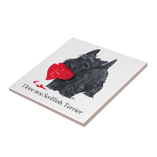 Carreau Scottish Terrier Valentine (Côté)