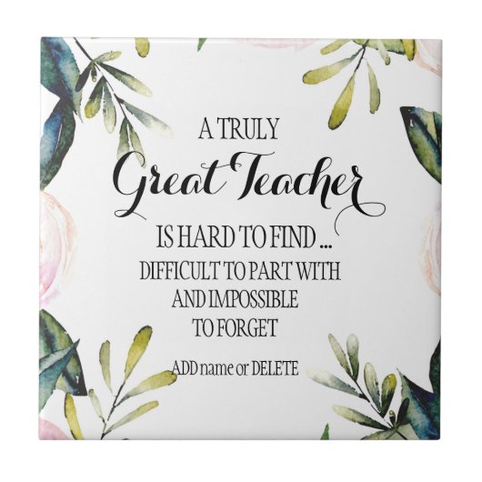 Carreau Script cadeau de départ pour enseignant à la retra (Devant)