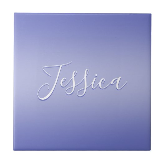 Carreau Script cursif modifiable | Violet blanc et violet (Devant)