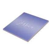 Carreau Script cursif modifiable | Violet blanc et violet (Côté)