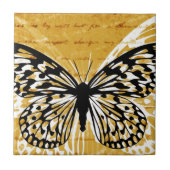 Carreau Script doré et papillon (Devant)