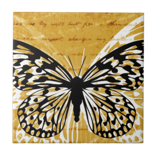 Carreau Script or et papillon