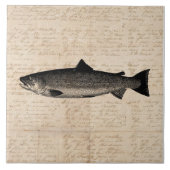 Carreau Scripts d'illustrations de poissons de truites d'a (Devant)
