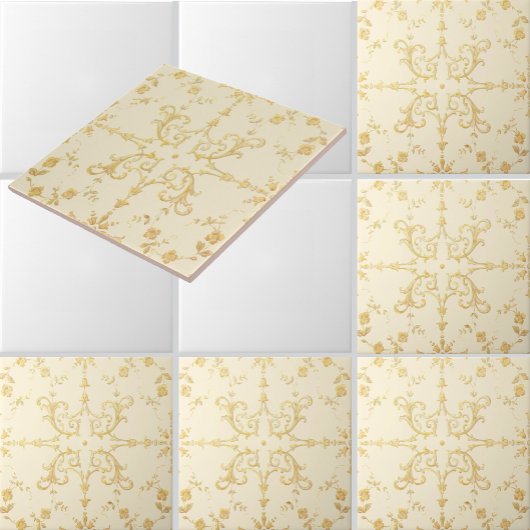 Carreau Scrolls of vine and flowers pattern