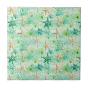 Carreau Sea Life Starfish - Coastal Decor, Ocean Nautical